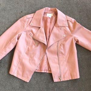 Pink leather jacket